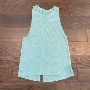 Nike green print tie back tank